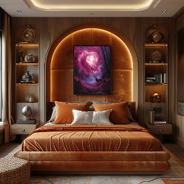 Póster Ciervo Místico: Vórtice Surrealista en el Bosque