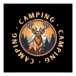 Póster Ciervos - Salvajismo - Camping
