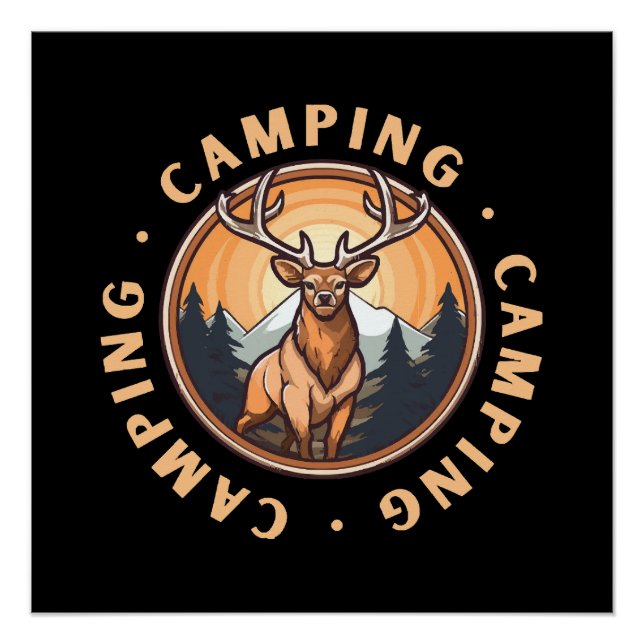 Póster Ciervos - Salvajismo - Camping (Anverso)