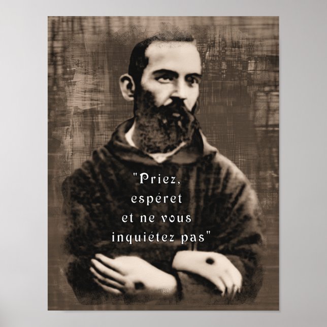 Póster Cifras católicas de San Padre Pío (Frente)