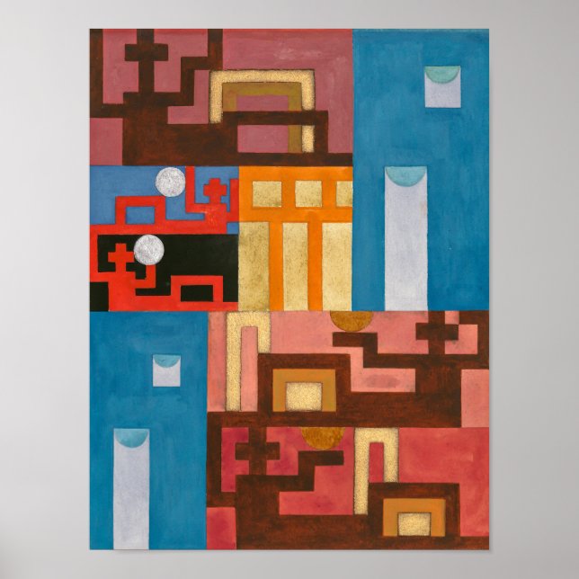 Póster Cifras de cinco ampliaciones | Sophie Taeuber-Arp  (Frente)