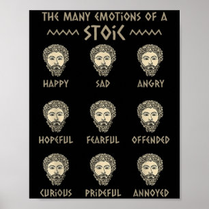 Póster Cifras de estoicismo masculino Cita Marcus Aureliu