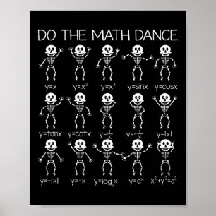 Póster Cifras de Skeleton Dancing Ecuación Math Teacher H