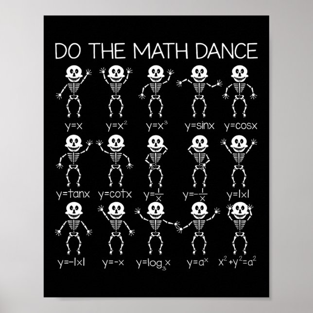Póster Cifras de Skeleton Dancing Ecuación Math Teacher H (Frente)