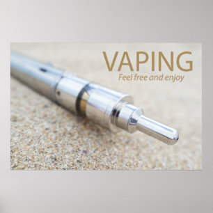 Póster Cig electrónico y vaporización
