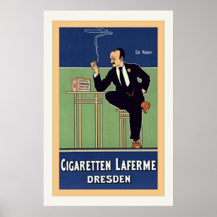 Póster Cigaretten Laferme Dresden ~ Alemán Vintage