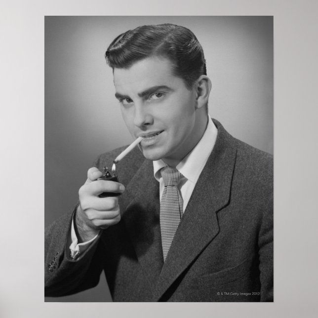 Póster Cigarrillo para encender el hombre (Frente)