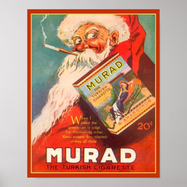 Póster Cigarrillo turco de Murad 1919 Santa Claus (Frente)