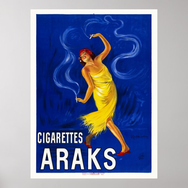 Póster Cigarrillos Arak Cartel de época Cappiello Leonett (Frente)