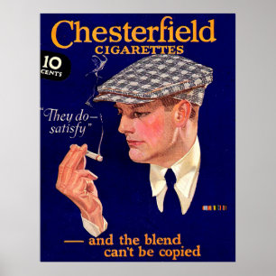 Póster Cigarrillos de Chesterfield que sorprenden el