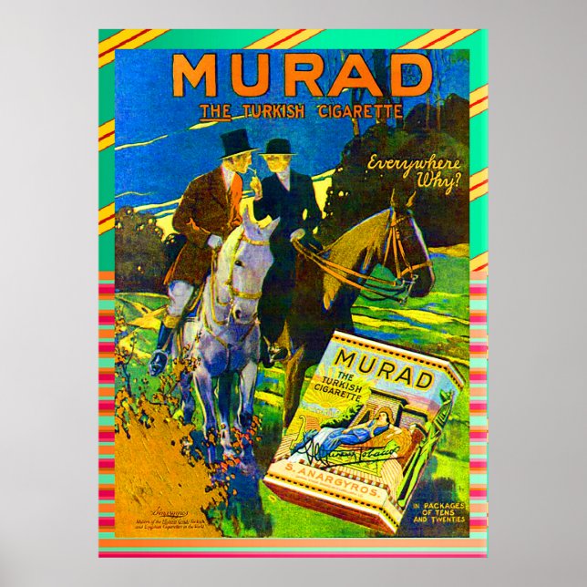 Póster Cigarrillos de Murad 1910 El cigarrillo turco (Frente)