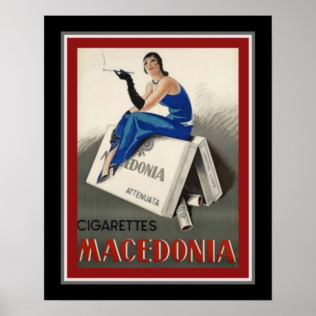 Póster "Cigarrillos macedonios" Art Deco (Frente)