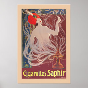 Póster Cigarrillos Saphir Años 1900 Estilo Vintage Tabaco