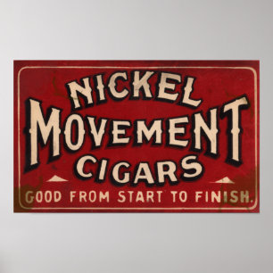 Póster Cigarro 1900 del movimiento del níquel