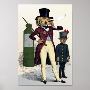 Póster Cigarro que fuma del león excelente del Victorian