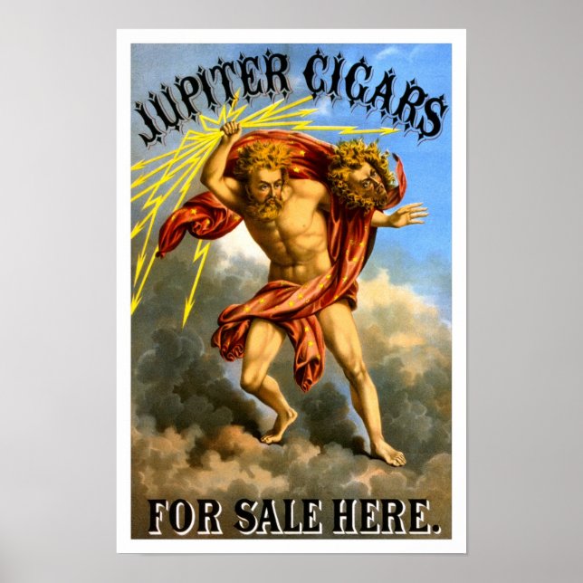 Póster Cigarros Júpiter, 1868. Publicidad de época (Frente)