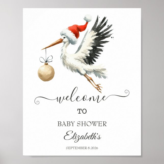 Póster Cigüeña adorable de vacaciones (Frente)