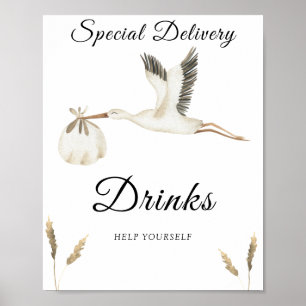Póster CIGÜEÑA - BEBIDAS, SíRVETE