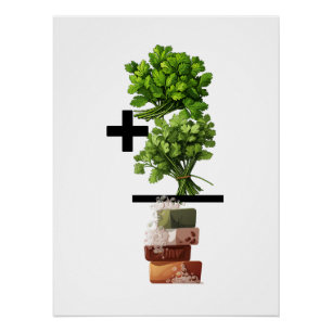 Póster Cilantro Math - Funny Anti-Cilantro