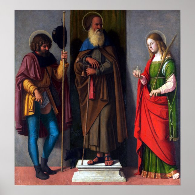 Póster Cima da Conegliano saints Roch Anthony Abbot (Frente)