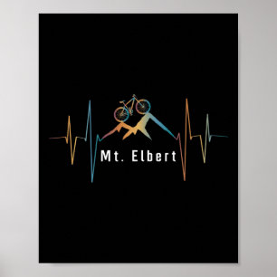 Póster Cima Mount Elbert Ciclismo de Montaña Retro Latido