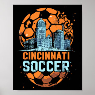 Póster Cincinnati Ciudad del Fútbol Horizonte Cool Cincy 