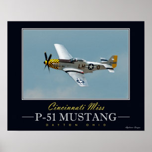 Póster Cincinnati Miss P-51 Mustang Poster