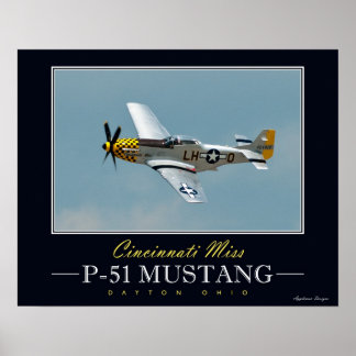 Póster Cincinnati Miss P-51 Mustang Poster