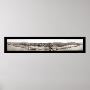 Póster Cincinnati OH Panorama Foto 1866