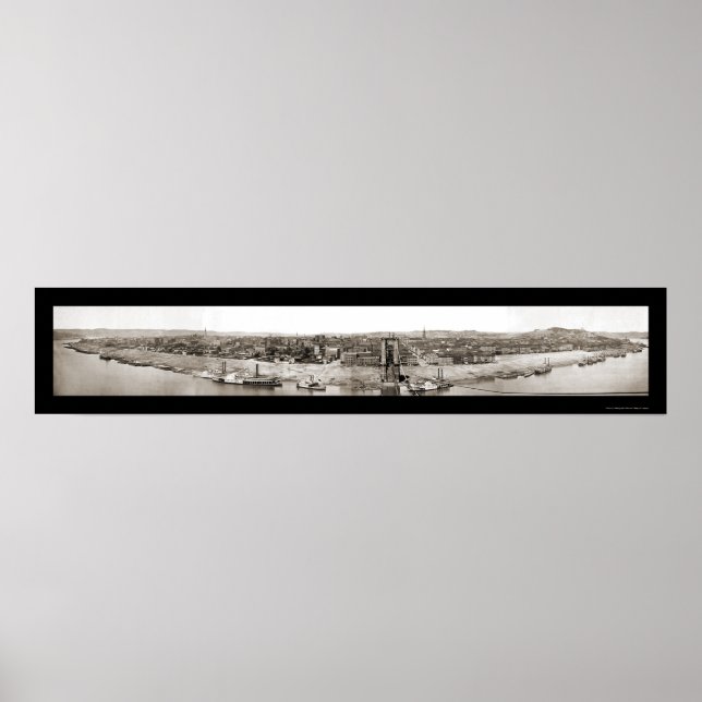 Póster Cincinnati OH Panorama Foto 1866 (Frente)