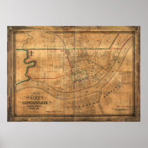 Póster Cincinnati, Ohio (1838)