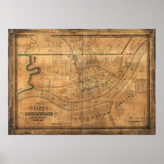 Póster Cincinnati, Ohio (1838) (Frente)