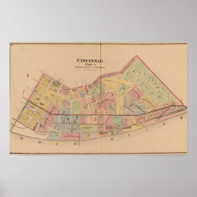 Póster Cincinnati, Ohio 3 (Frente)