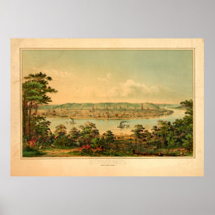 Póster Cincinnati Ohio desde un punto al oeste de Covingt