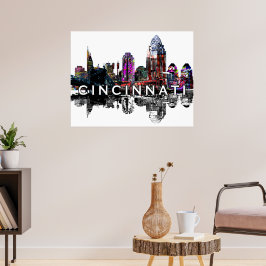 Póster Cincinnati, Ohio en graffiti