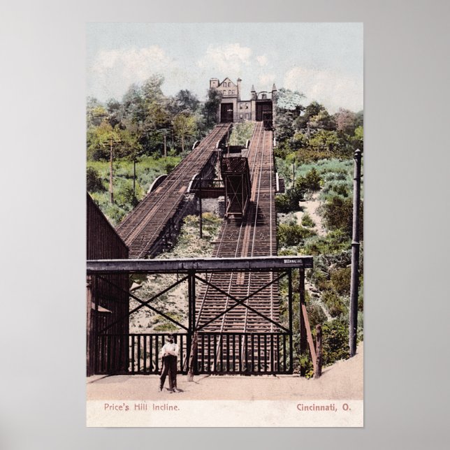 Póster Cincinnati Ohio Price's Hill Incline (Frente)