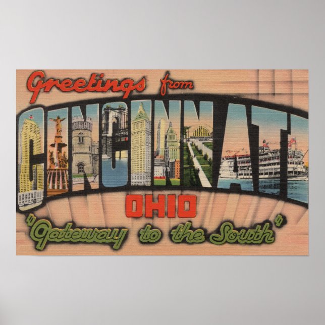 Póster Cincinnati, Ohio (Puerta al Sur) (Frente)