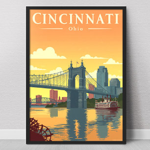 Póster Cincinnati Ohio Vintage