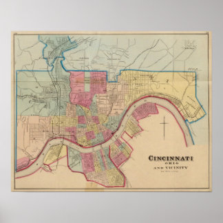 Póster Cincinnati, Ohio y sus alrededores