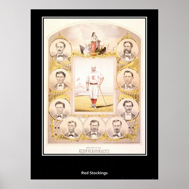 Póster Cincinnati Red Stockings 1869 (Frente)