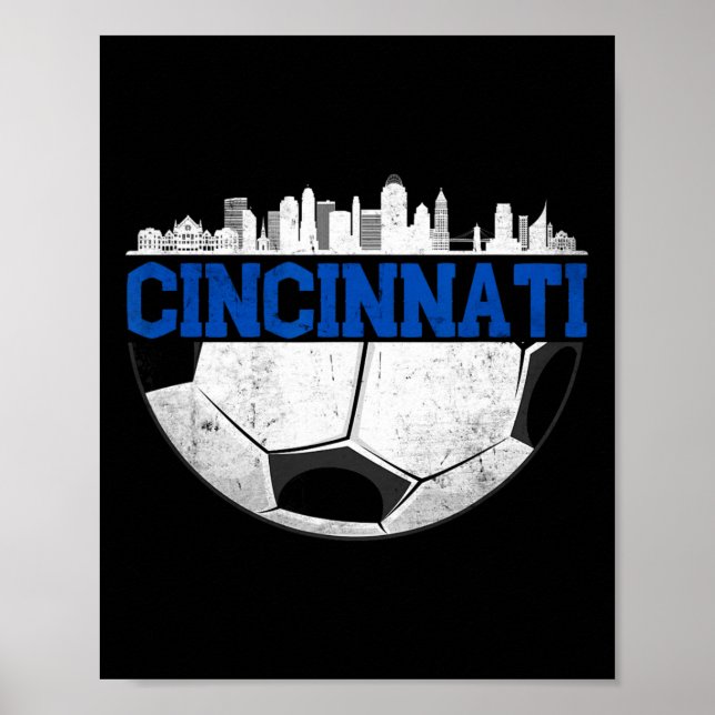 Póster Cincinnati Soccer Distressed Cincy nati  (Frente)