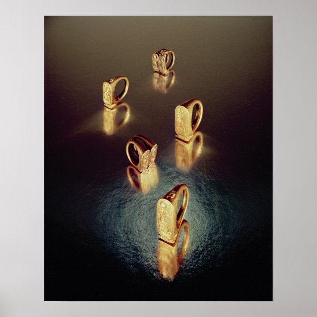 Póster Cinco anillos, de la tumba de Tutankhamun (Frente)
