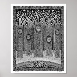 Póster Cinco búhos