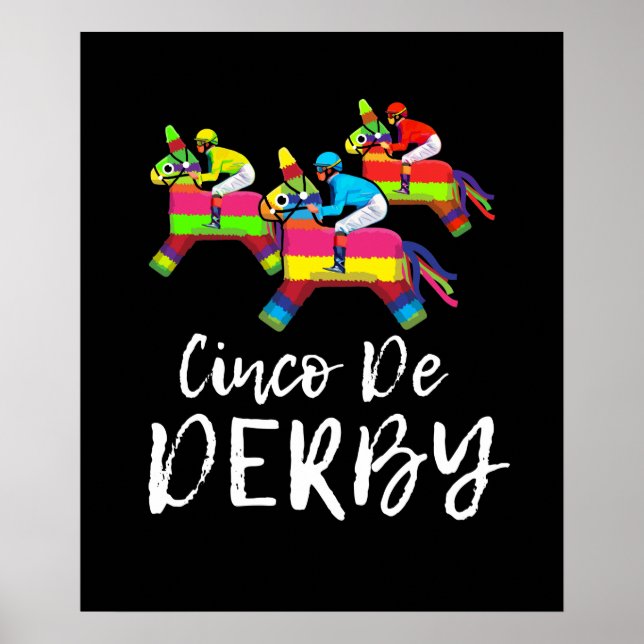 Póster Cinco De Derby Kentucky pinata Sombrero Mexicanos (Frente)