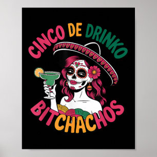 Póster Cinco De Drinko Achos Divertido Fiesta Mexicano Ci