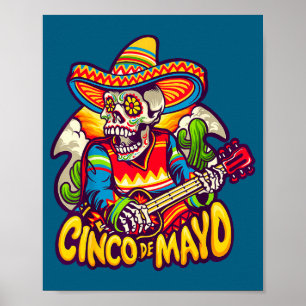 Póster Cinco de drinko divertido cinco de mayo fiesta beb