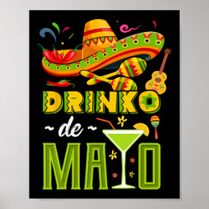 Póster Cinco De Drinko Fiesta Mexicano Cinco De Mayo Fies