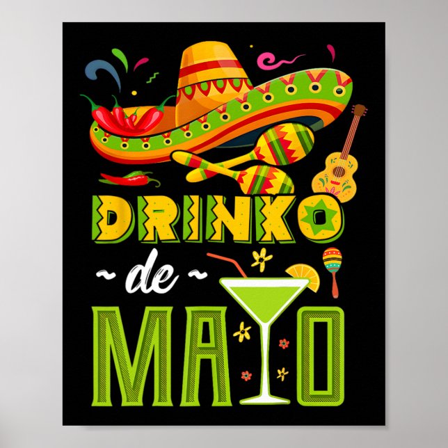 Póster Cinco De Drinko Fiesta Mexicano Cinco De Mayo Fies (Frente)
