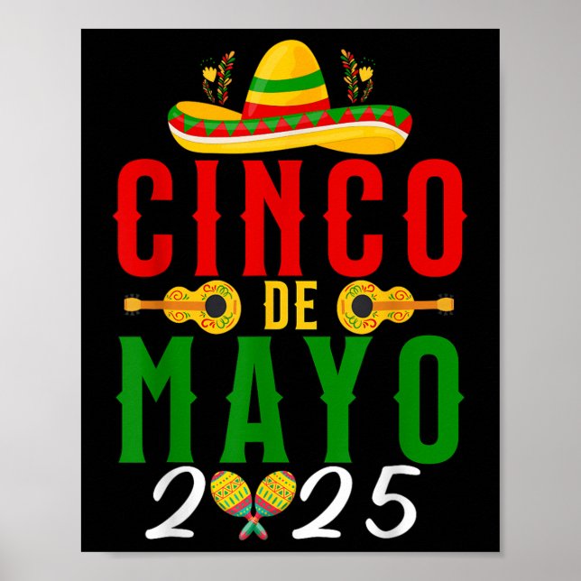 Póster Cinco De Mayo 2025 Fiesta Fiesta Mexicana 5 De May (Frente)