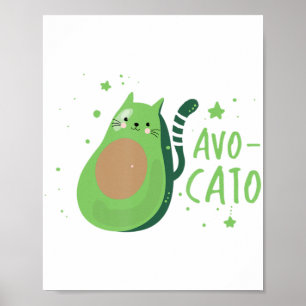 Póster Cinco De Mayo Aguacate Cat Cute Aguacate Meow Rega